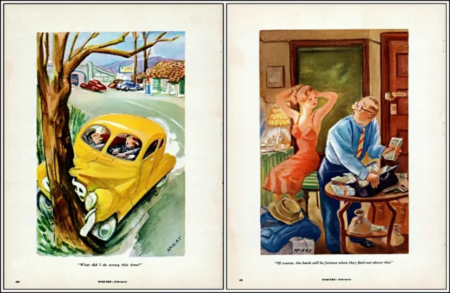 1951 ESQUIRE RISQUE comic art x 8 magazine prints Dorothy McKay, Baer ...