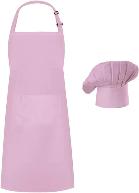 Chef Apron Hat Set, Adjustable Chef Hat and Kitchen Cooking Adult Baker Costume