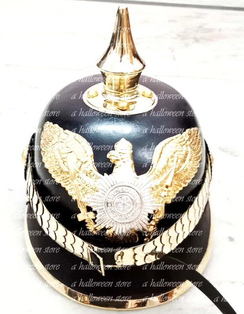 Casque Pickelhaube en cuir impérial allemand - Fabricant et