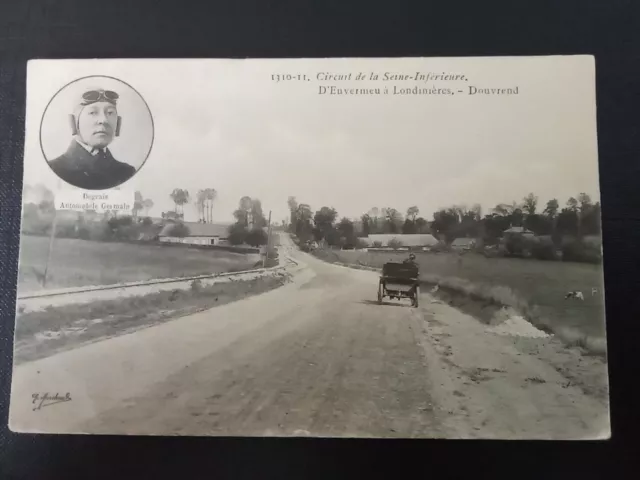 carte postale ancienne, Automobile, CIRCUIT de la Seine Inférieure, Degrais,...