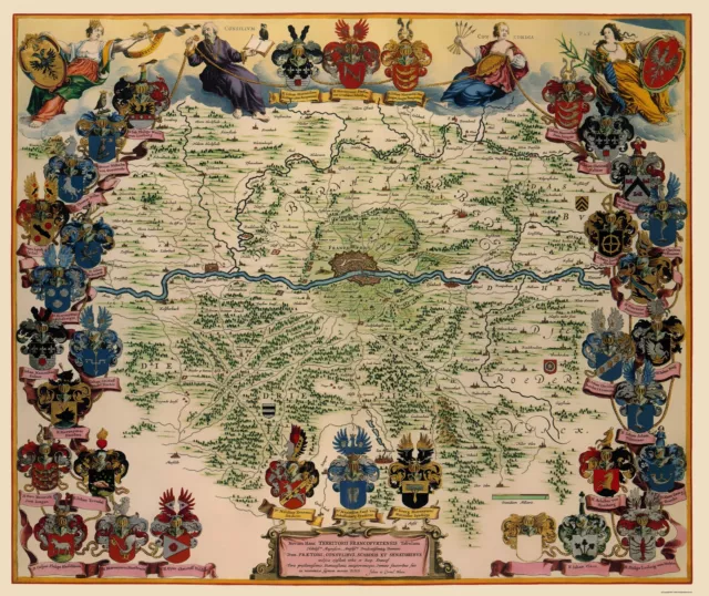 Frankfurt Germany - Blaeu 1638 - 23.00 x 27.35