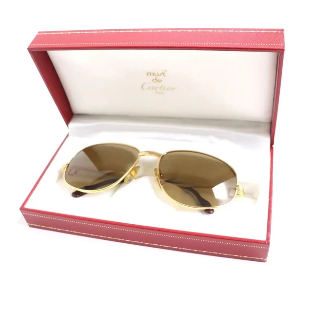 Cartier Eyewear Eyeglasses gold  Trinity Frame 56-16-130 w/ Carry Case used