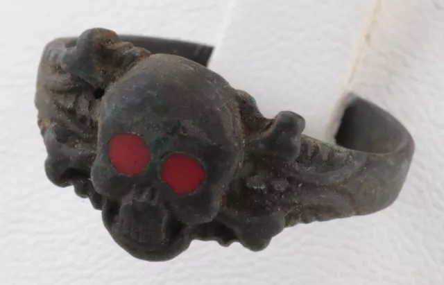 Ring SKULL Bones CROSSbones Special FORCE ww1 WWI ww2 WWII Shock TROOPs Assault