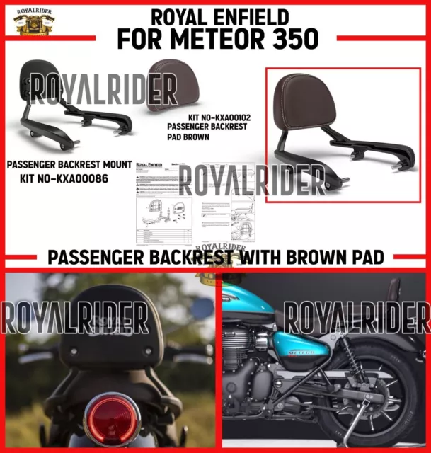 Se adapta al RESPALDO DEL PASAJERO Royal Enfield CON ALMOHADILLA MARRÓN...