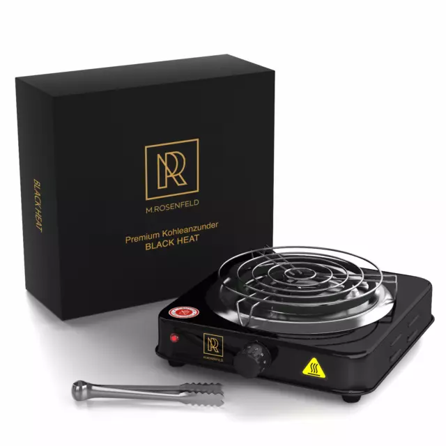 M.Rosenfeld Black Heat Elektrischer Kohle Shisha Anzünder 1000 Watt + Zange