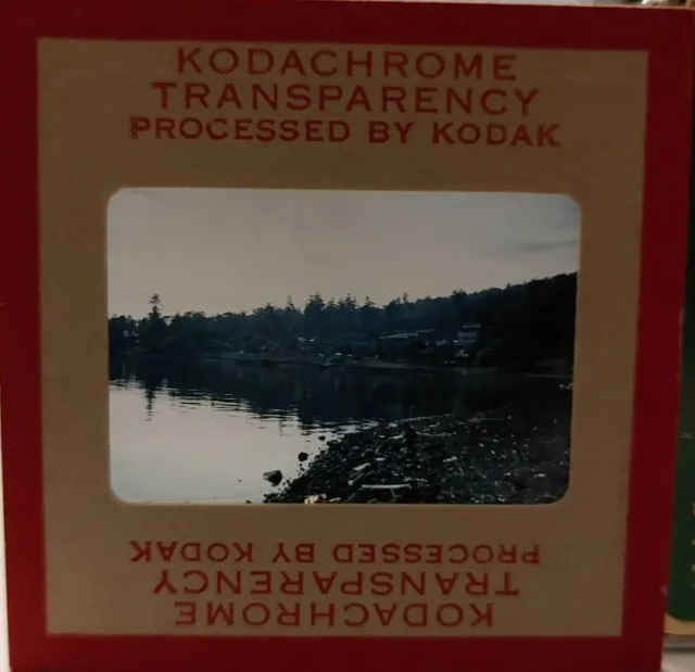 Kodak Slide 1950s Red Border Kodachrome Coast of Rural Japan Along River
