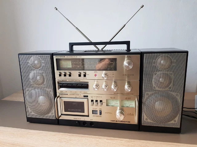 Telefunken HiFi Studio 1M Radio-Tape Ghettoblaster silber 1a