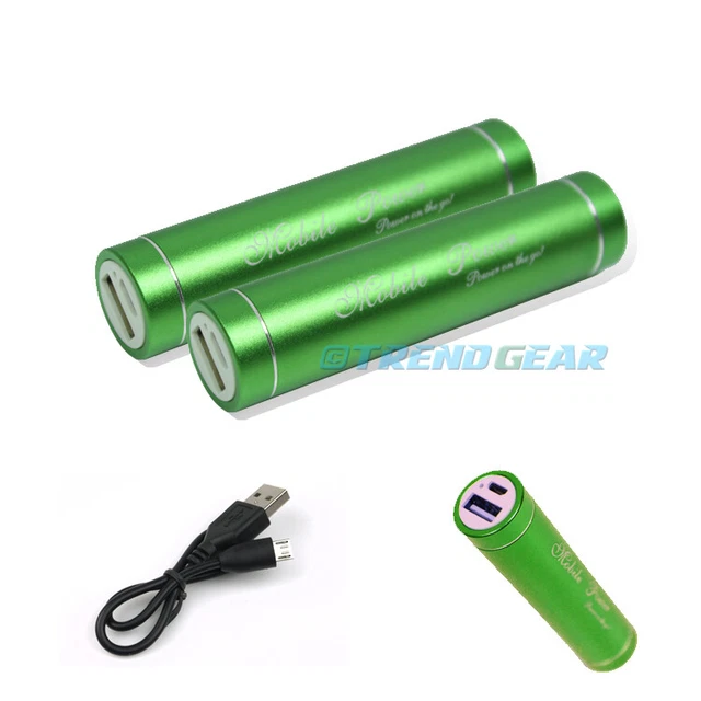 2X 2600Mah Portable Power Bank Battery Charger Micro Usb Green Nexus 4 Optimus G