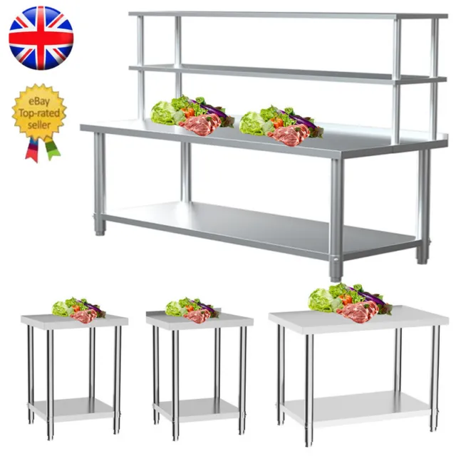 Stainless Steel Work Table Commercial Kitchen Catering Worktop Food Prep Top