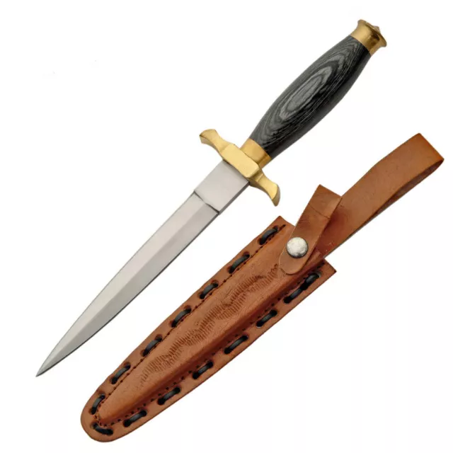 Black Wood Handle Renaissance Athame 10" NEW Double-Edged Steel Dagger Knife