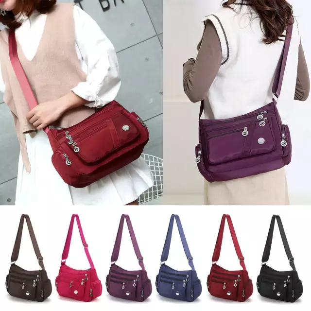 AU Women Ladies Multi Pocket Messenger Handbag Cross Body Bags Shoulder Bag NEW