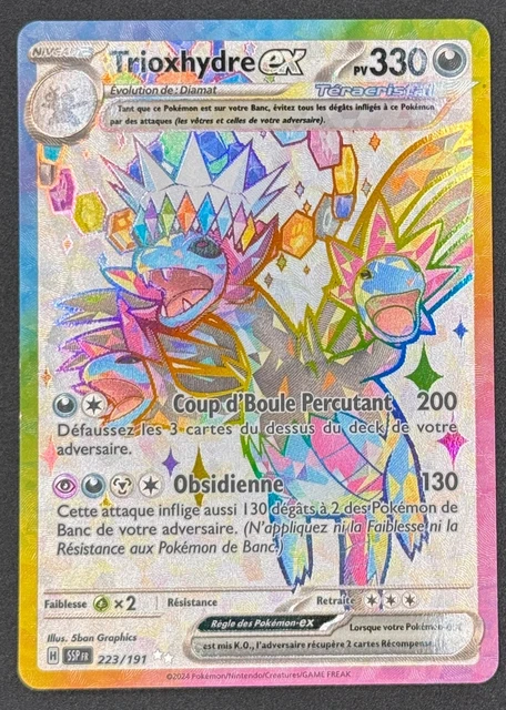 Carte Pokémon Trioxhydre-ex 223/191 Ultra Rare Étincelles Déferlantes