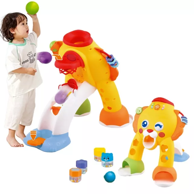 Kids Ball Popper Puzzle Toy Cute Lion Play Ball Toy with Light and Sound T