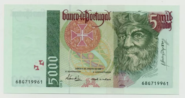 Portugal 5000 Escudos 1995 Pick 190 A Unc