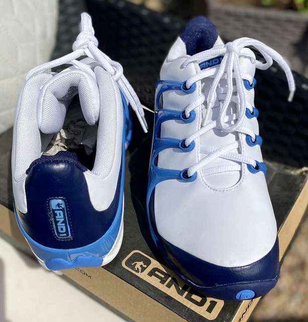 AND1 BASKETBALL SHOES-VINTAGE-REKENZIE low- White & Blue-UK Size 9 £65. ...