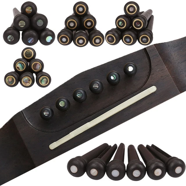 pont en bois de rose Titulaire de frette Coque incrustée Cordes de guitare Clou