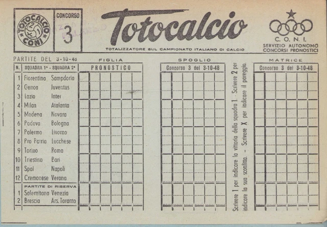 Accadde oggi 5 maggio – 1946: La prima schedina Sisal, poi il Totocalcio - Cultura a Colori