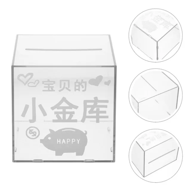 Transparent Piggy Bank Desktop Coin Container Only Save Money Bank for Kids