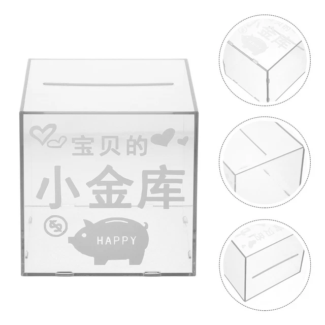 Transparent Piggy Bank Desktop Coin Container Only Save Money Bank for Kids