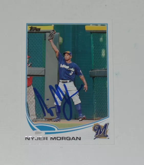 Nyjer Morgan Signed Auto'd 2013 Topps Card #172 Indians Brewers Nats Pirates