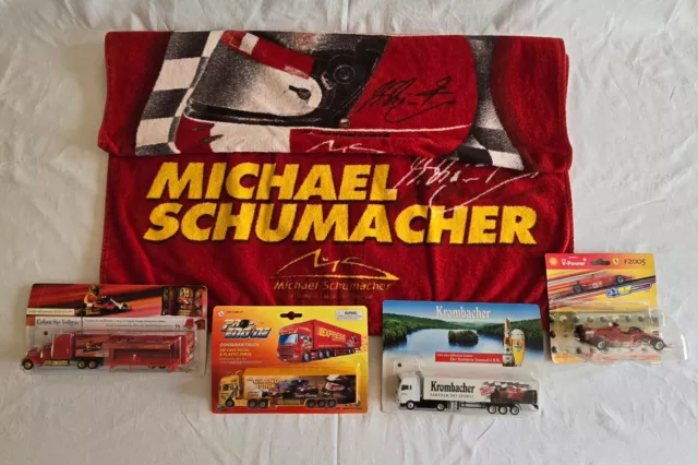 Fanartikel Formel 1/Ferrari, u. a. Michael Schumacher  - Handtuch, Werbetrucks