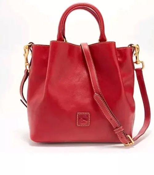 Dooney & Bourke Florentine Small Barlow Crossbody Leather Red Bag Satchel