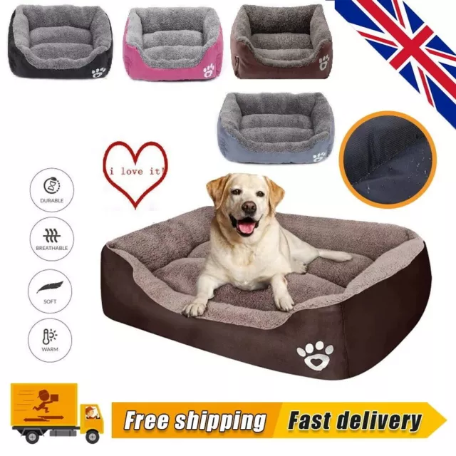 Dog Bed Cat Beds Soft Washable Fleece Puppy Cushion Warm Pet Basket Large Dog