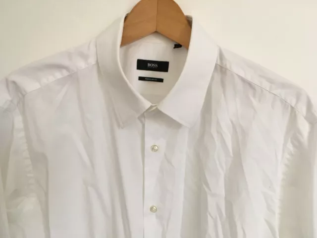 Camicia Bianca Pulita Hugo Boss Da Uomo Xl 17,5 42-44 Top Di Marca