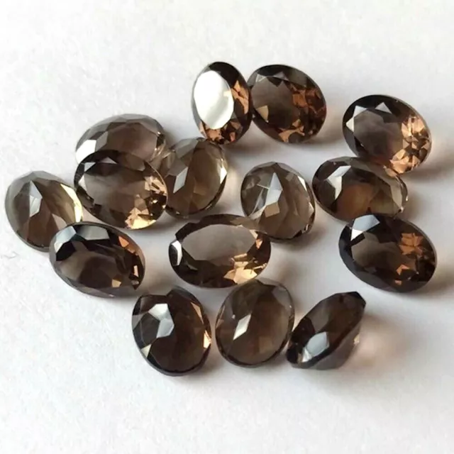 Wholesale Lot 16x12mm Oval Facet Natural Smoky Quartz Loose Calibrated Gemstone