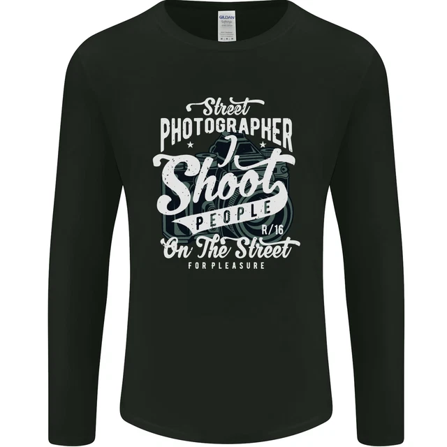 T-shirt a maniche lunghe da uomo Street Photographer fotografia divertente
