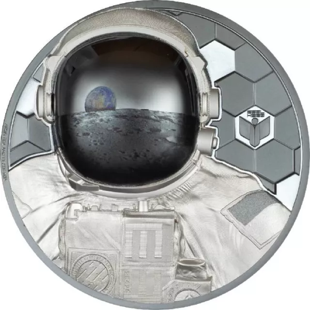 2024 Cook Islands Real Heroes Astronaut $20 3 Oz Silver Black Proof Coin