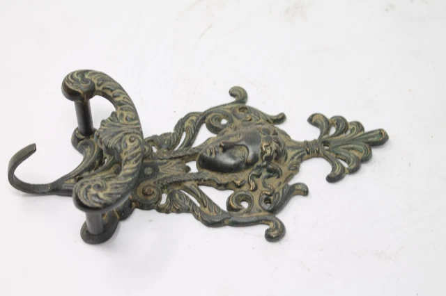 Vintage Original Hand Crafted Brass English Wall Hook Hanger Hardware NH6800 5