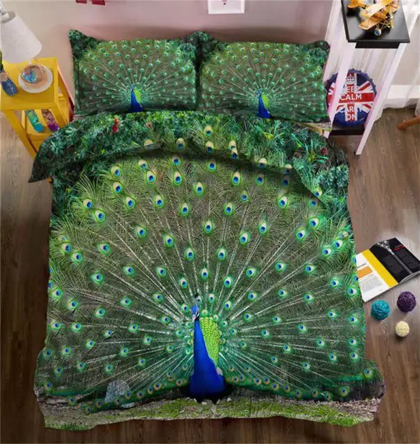 Beautiful Peacock 3D Printing Duvet Quilt Doona Covers Pillow Case Bedding Sets