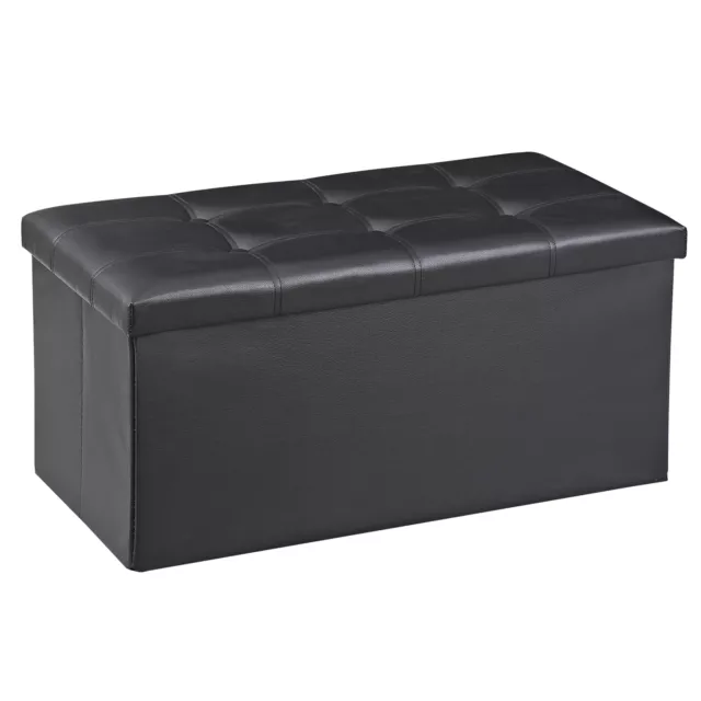 30" Storage Ottoman Bench Folding Footrest Stool Storage Chest Hold up to 350LBS