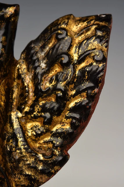 19th Century, Mandalay, Antique Burmese Metal Angel Riding Peacock 5