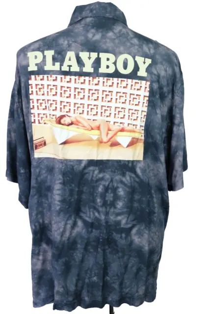 VINTAGE PLAYBOY PACSUN Button Down Shirt Tie dye Rayon Men Size XL $24. ...
