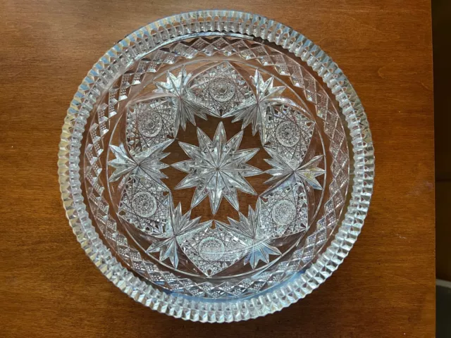 Hawkes American Brilliant Cut  9" Purition Master Bowl Signed