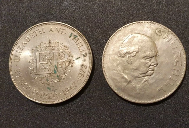 Rare Collection of Commemorative Coins Elizabeth II 1947-1972 & Churchill 1965