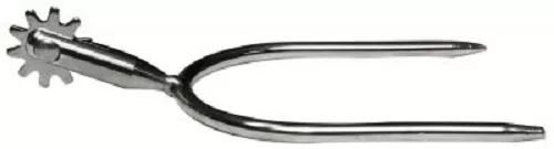 New! 1 Pair of Chrome-plated SLIP-ON SPURS w/ 10 Point rowel & 1 3/4" Shank