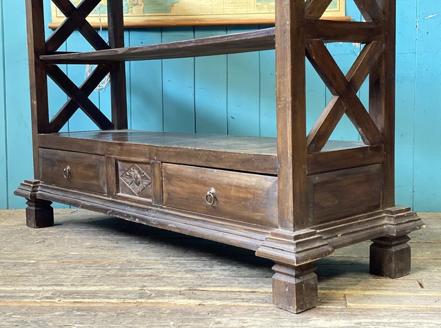 Vintage Rustic X Frame Shelves Room Divider Buffet Sideboard Bookcase DELIVERY 2