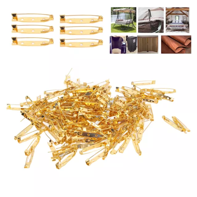 200pcs Gold Safety Pin 1.4in Length Washable Safety Pins Spare Accessories AU