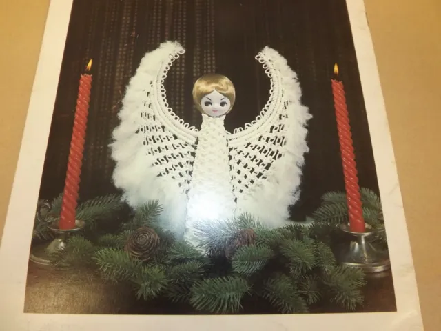 Libro de instrucciones vintage corona de ángel Deck the Halls con macrame