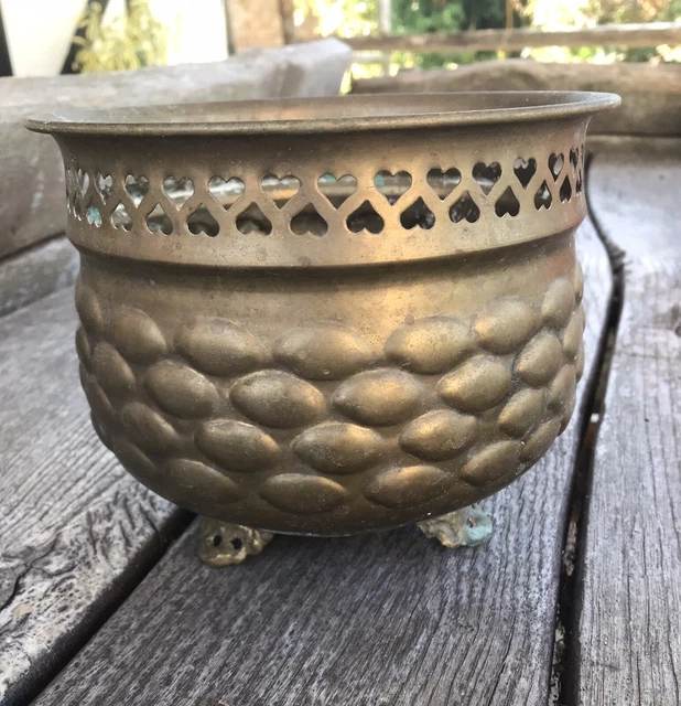 Jardiniere Plant Pot Brass Boho Altar Cauldron Hearts Country Interior Witch