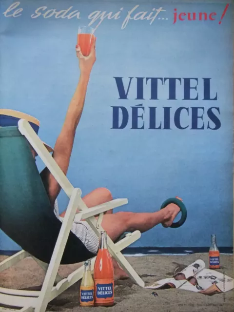 1959 Vittel Delices Le Soda Qui Young Press Advertisement - Transat