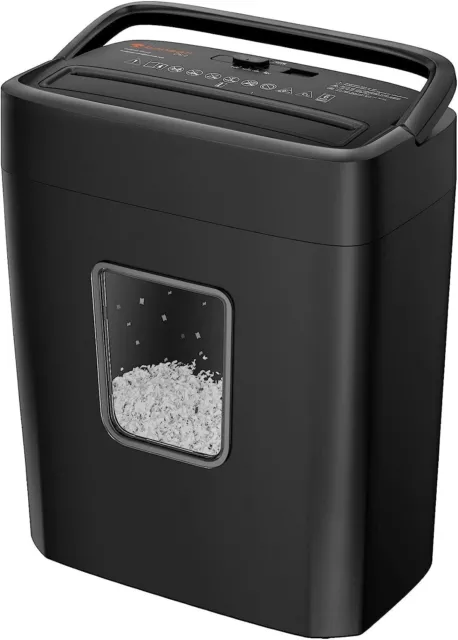 bonsaii Paper Shredder for Home Use 6-Sheet Cross-Cut Paper Shredder Small Sh...