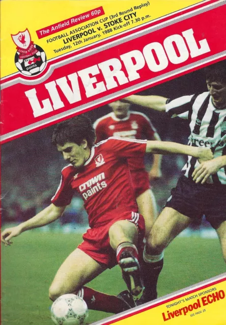 Liverpool v Stoke City (12-01-1988) (FA Cup 3 - Replay) Programme