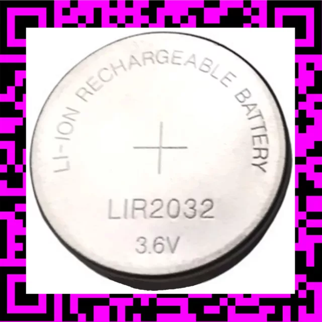 1 Pile Bouton LIR2032 Li-ion Rechargeable 3.6V Batterie Battery Accu CR2032