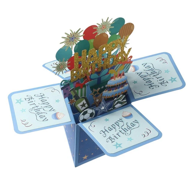 Paper Love 3D Pop-Up Geburtstagskarte – 12,7x17,8 Cm, Mit Umschlag & Notizanhänger, Handgefertigt
