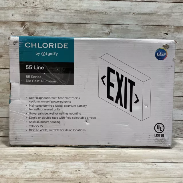 Chloride, Die Cast Aluminum LED RED Exit Sign Double Sided 55Line Model: ER55L3R