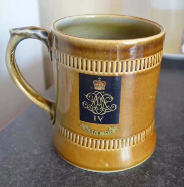 Ltd edition of 500 Rare Large Wade Irish Porcelain Tankard Ulster 1972 Military